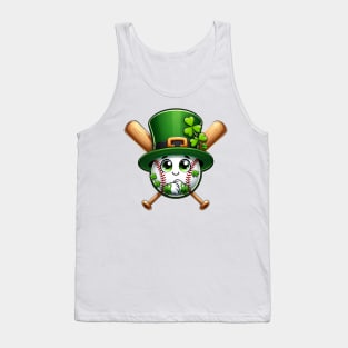 Kids Baseball St Patricks Day Shirt Ball Leprechaun Catcher Tank Top